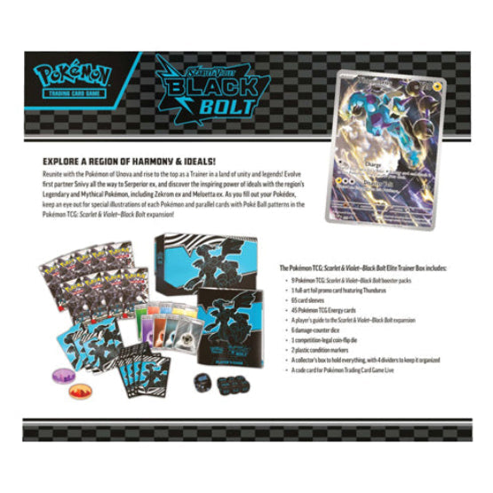 SCARLET & VIOLET BLACK BOLT ELITE TRAINER BOX POKEMON TCG + Free Mystery Pack
